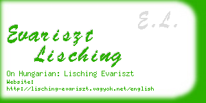 evariszt lisching business card